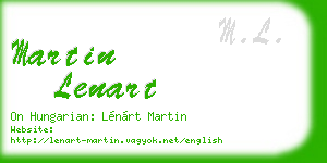 martin lenart business card