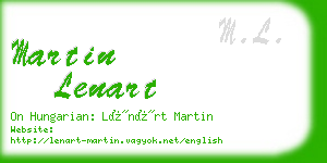 martin lenart business card